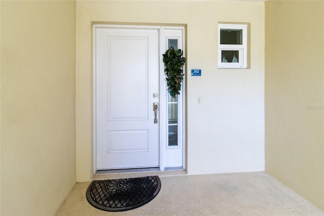 view of doorway to property