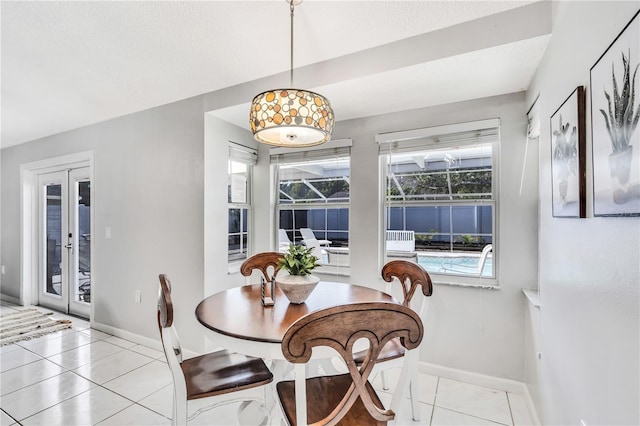 view of tiled dining room