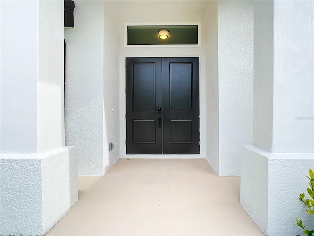 property entrance with french doors