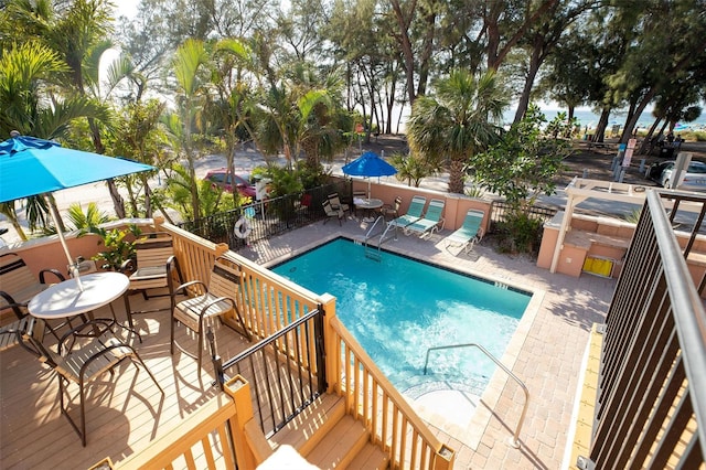 view of pool with a patio area