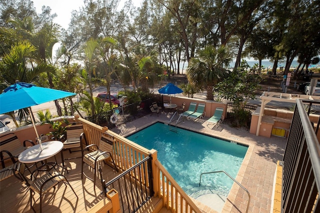 view of pool with a patio area