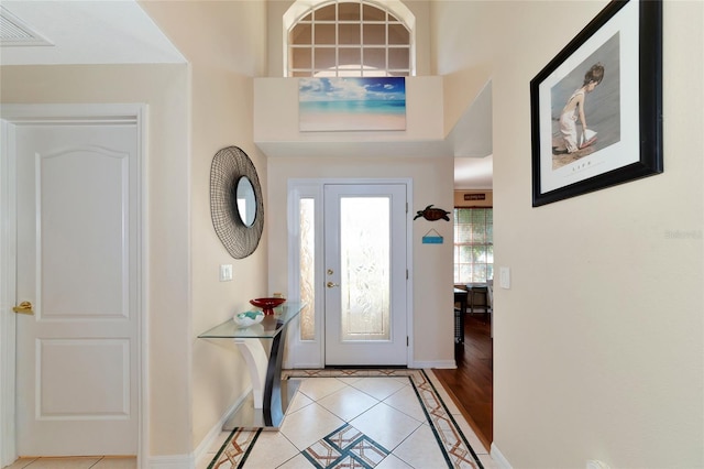 view of tiled entrance foyer