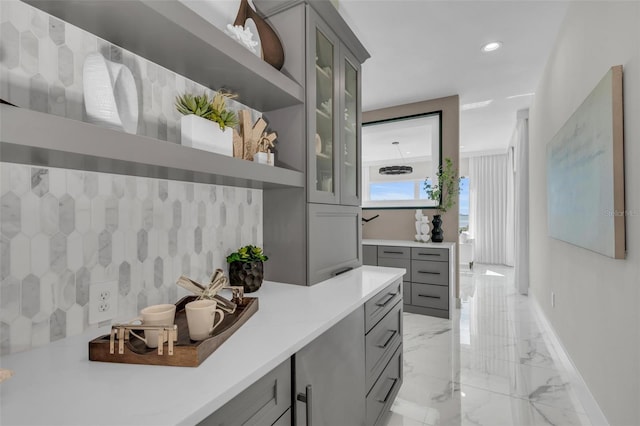 bathroom with vanity and tile flooring