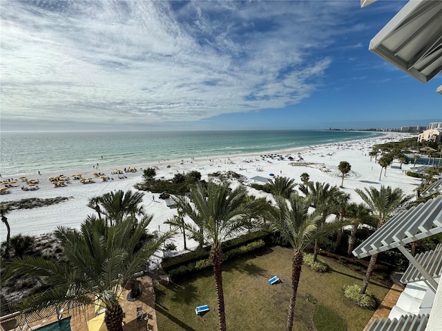 water view featuring a beach view