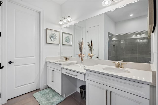 bathroom with dual vanity