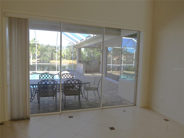 interior space with plenty of natural light and tile patterned floors