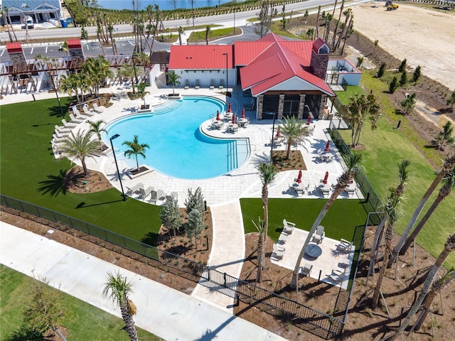 view of pool with a patio area