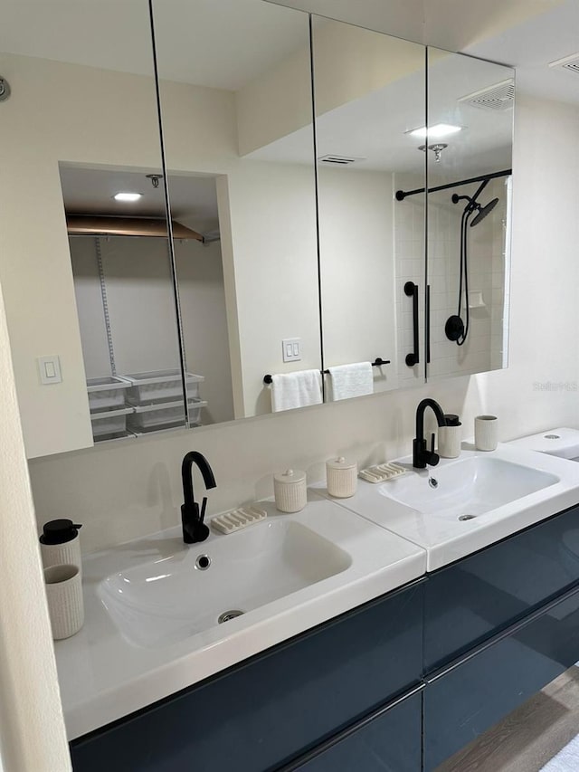 bathroom featuring double sink vanity