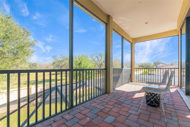 view of unfurnished sunroom