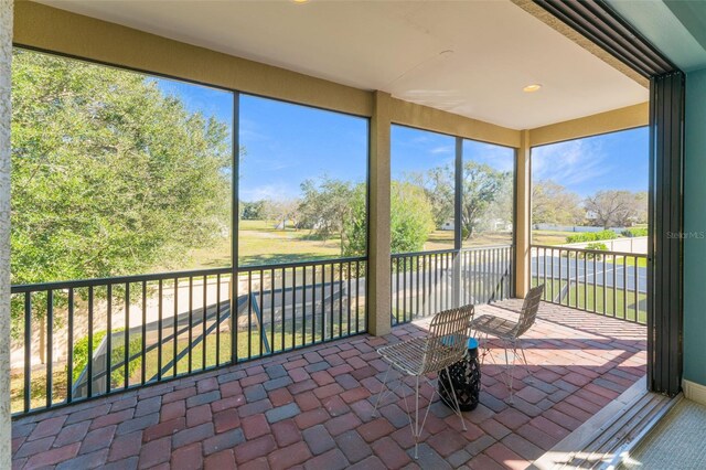 view of unfurnished sunroom