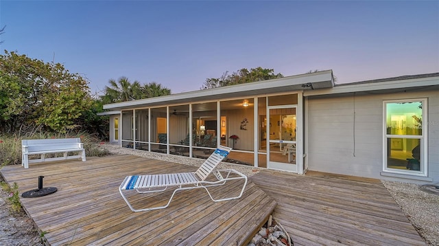 view of deck at dusk