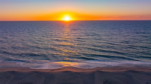 property view of water with a beach view