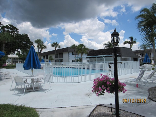 view of pool featuring a patio area