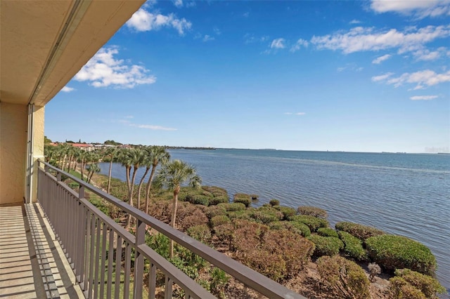 balcony with a water view