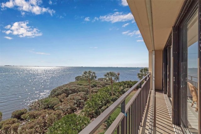 balcony with a water view