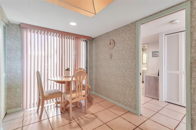 view of tiled dining space