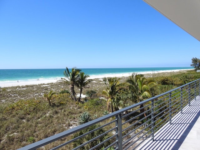 view of water feature featuring a beach view