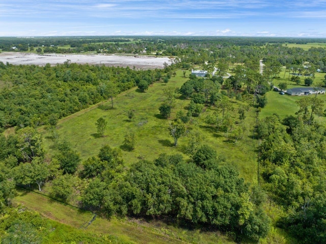 bird's eye view featuring a forest view