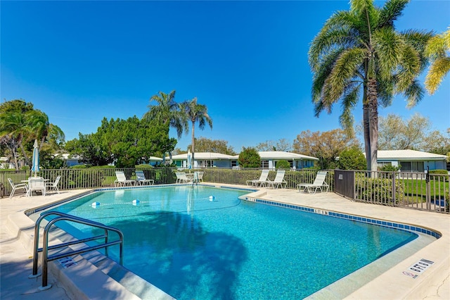 view of pool featuring a patio