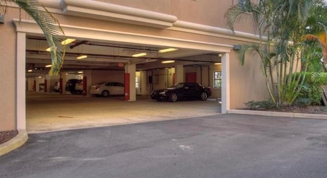 garage with a carport