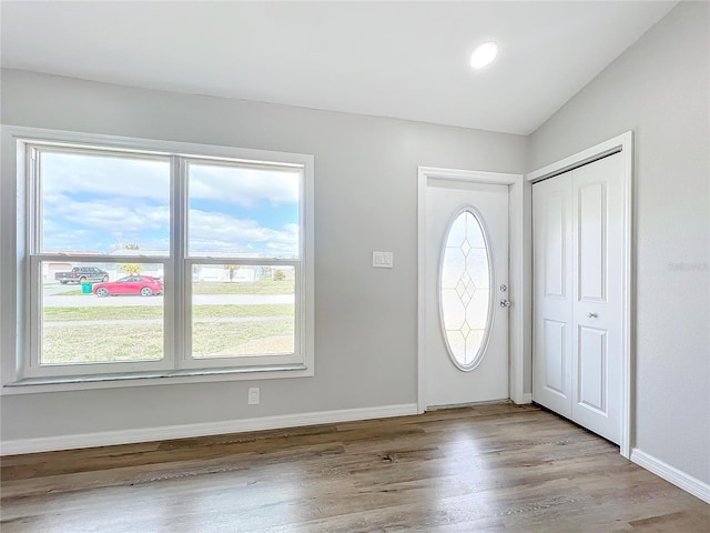 foyer featuring light hardwood / wood-style floors