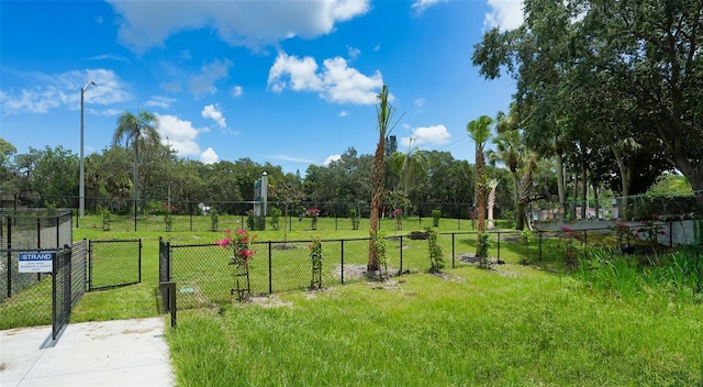 view of yard with a gate and fence