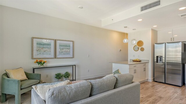 living room featuring light hardwood / wood-style flooring