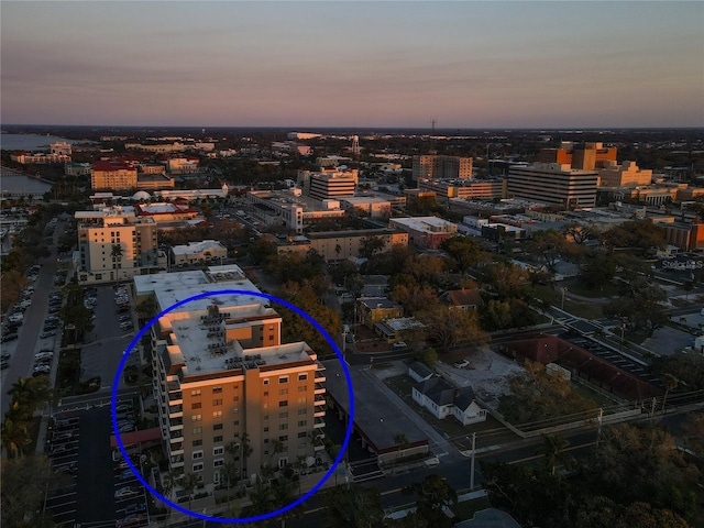 aerial view featuring a city view