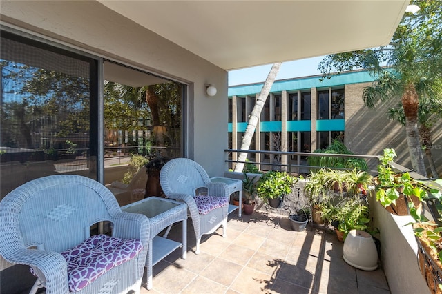 balcony with a patio area