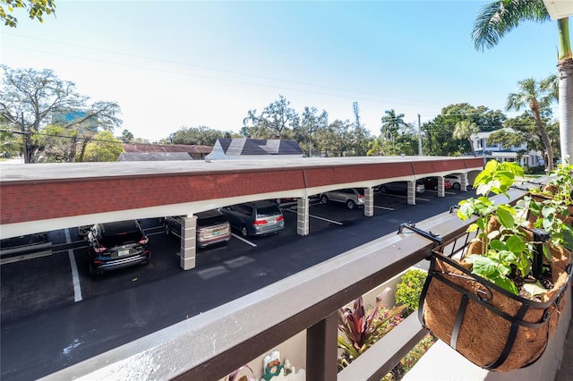 view of covered parking lot