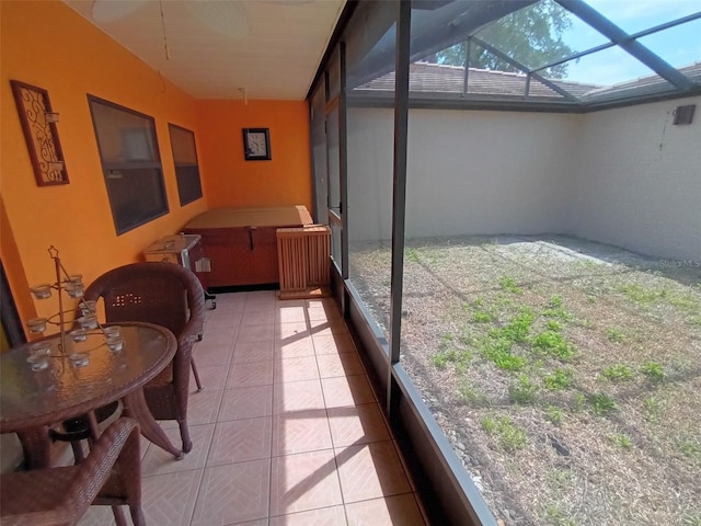 sunroom / solarium with radiator heating unit