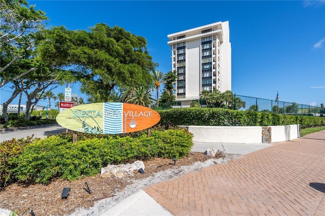 view of community sign