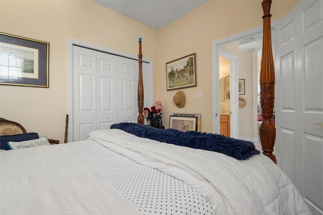 bedroom with a closet