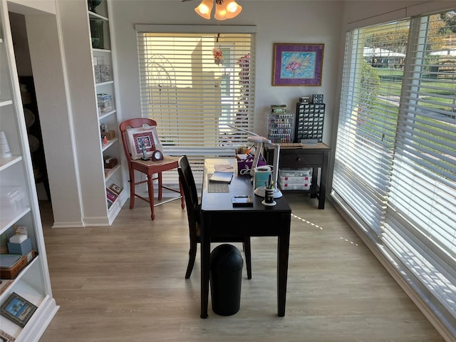 dining space featuring a healthy amount of sunlight and light wood-type flooring