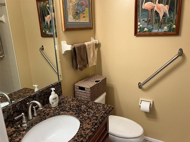 bathroom with toilet and vanity