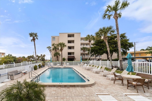 view of pool with a patio area