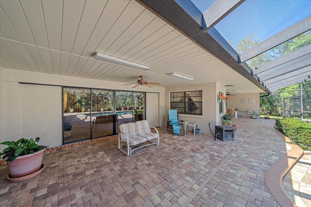 view of patio / terrace with ceiling fan