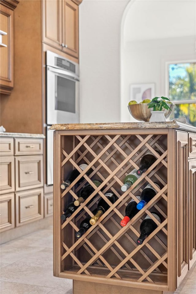 view of wine cellar