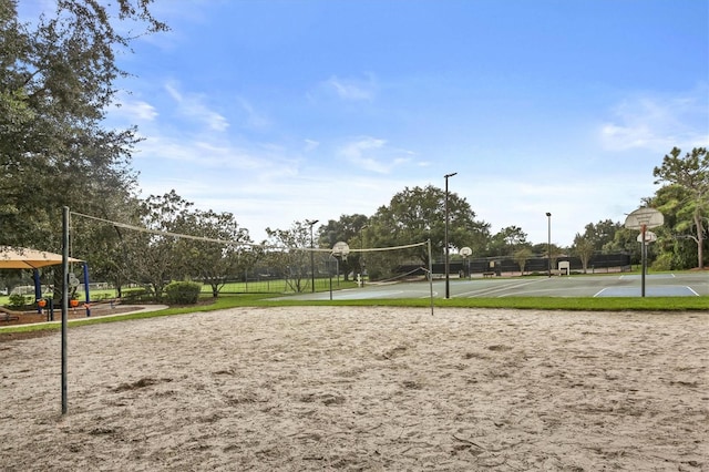 view of community with basketball court and volleyball court