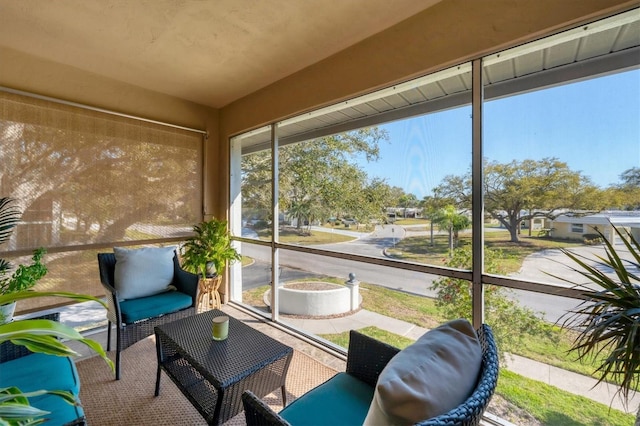 view of unfurnished sunroom