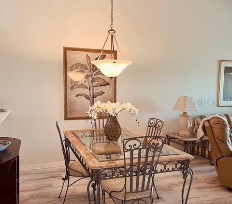 dining room featuring light wood-type flooring