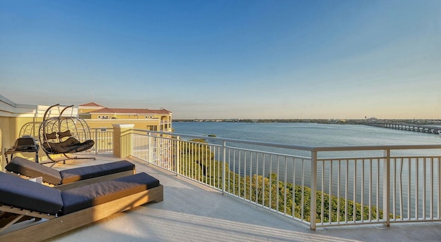 balcony with a water view