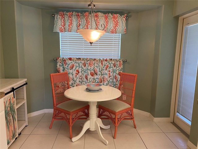 view of tiled dining room