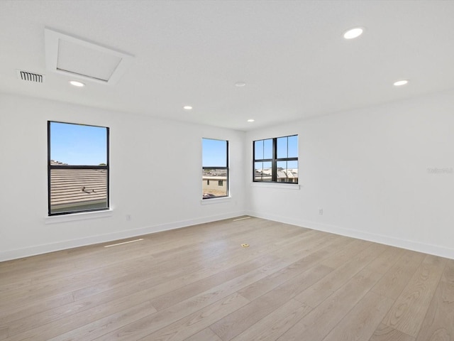 empty room featuring light wood-type flooring