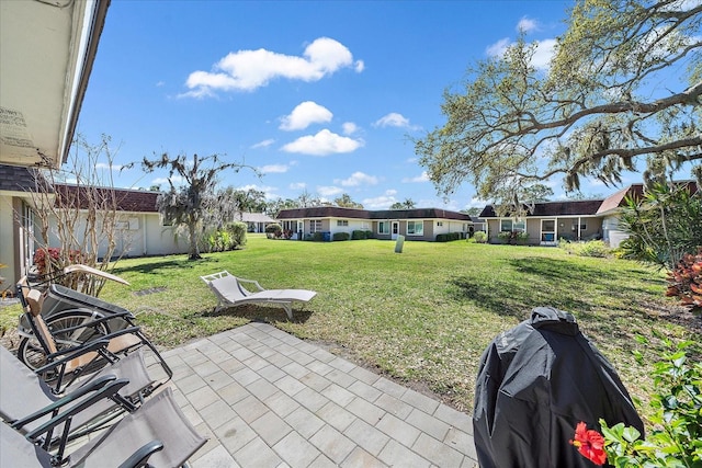 view of yard with a patio area