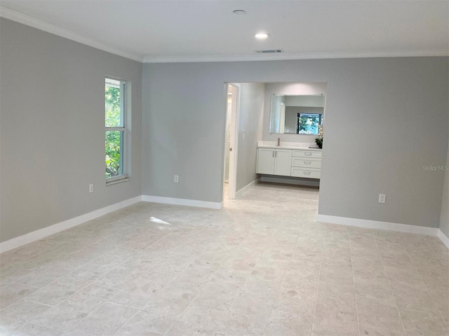 empty room with crown molding