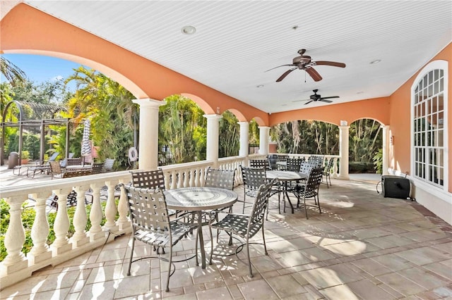 view of patio / terrace with ceiling fan