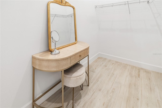 home office featuring light hardwood / wood-style floors