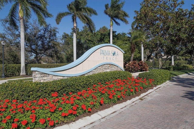 view of community sign