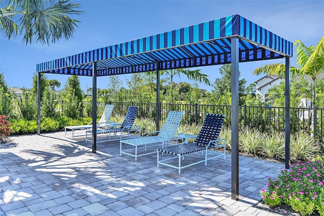 view of patio / terrace with a pergola